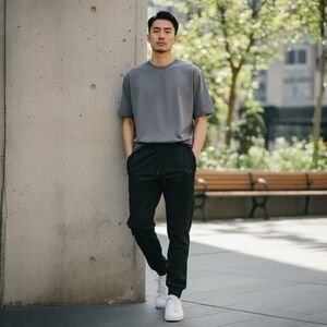 Russell Men’s Dri Power 360 High Rib Joggers Black Gym Pants Sz S 28-30 NWOT